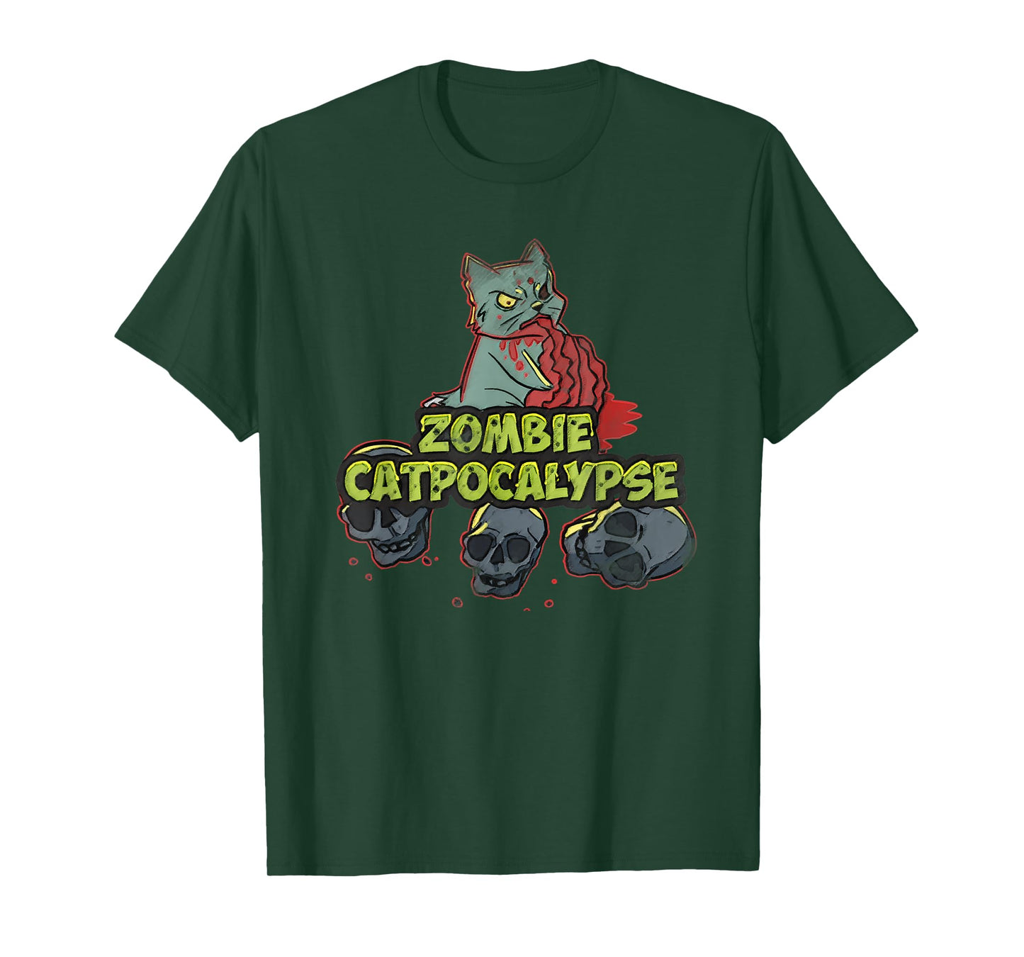Halloween Zombie Cat Apocalypse Funny Kitty Lover Party T-Shirt for Men Women