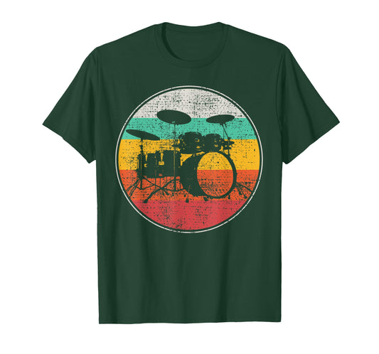 Drums Drummer Band Drumset Retro Vintage T-Shirt Small