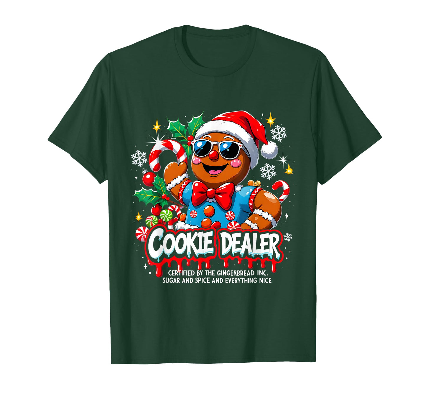 Cookie Dealer Funny Gingerbread Christmas Art T-Shirt