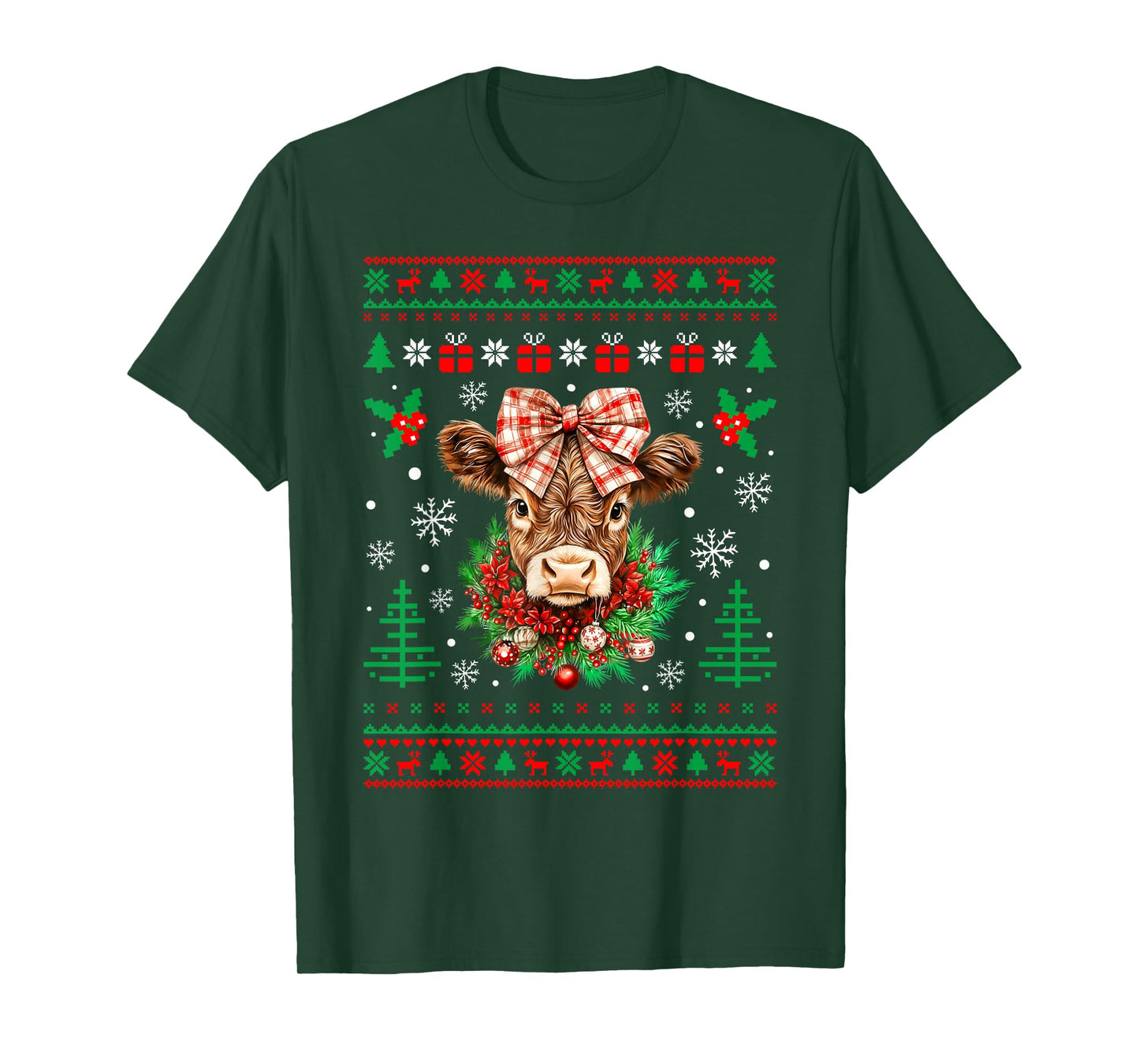 Cow Christmas Western Cowgirl Cowboy Ugly Xmas Sweater T-Shirt