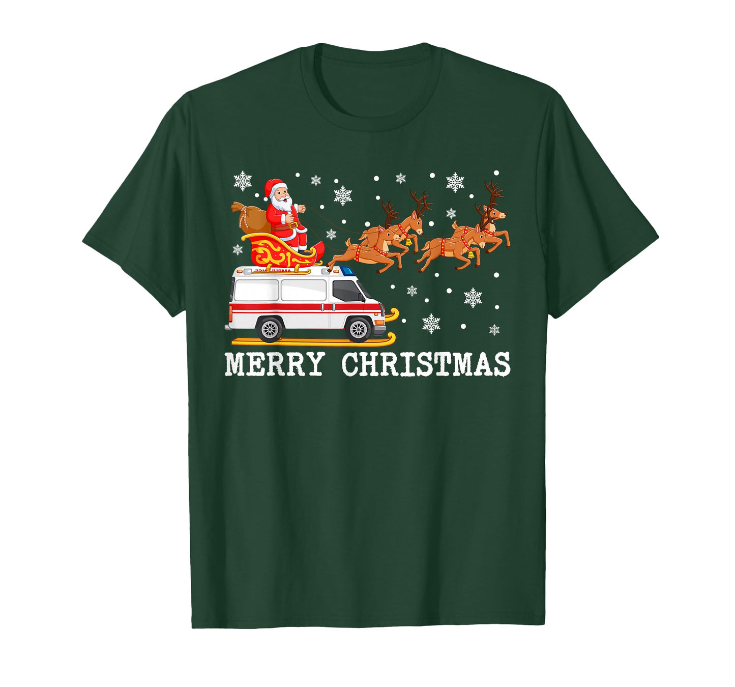 Ambulance Santa Claus Sleigh Christmas For EMS Pajama T-Shirt