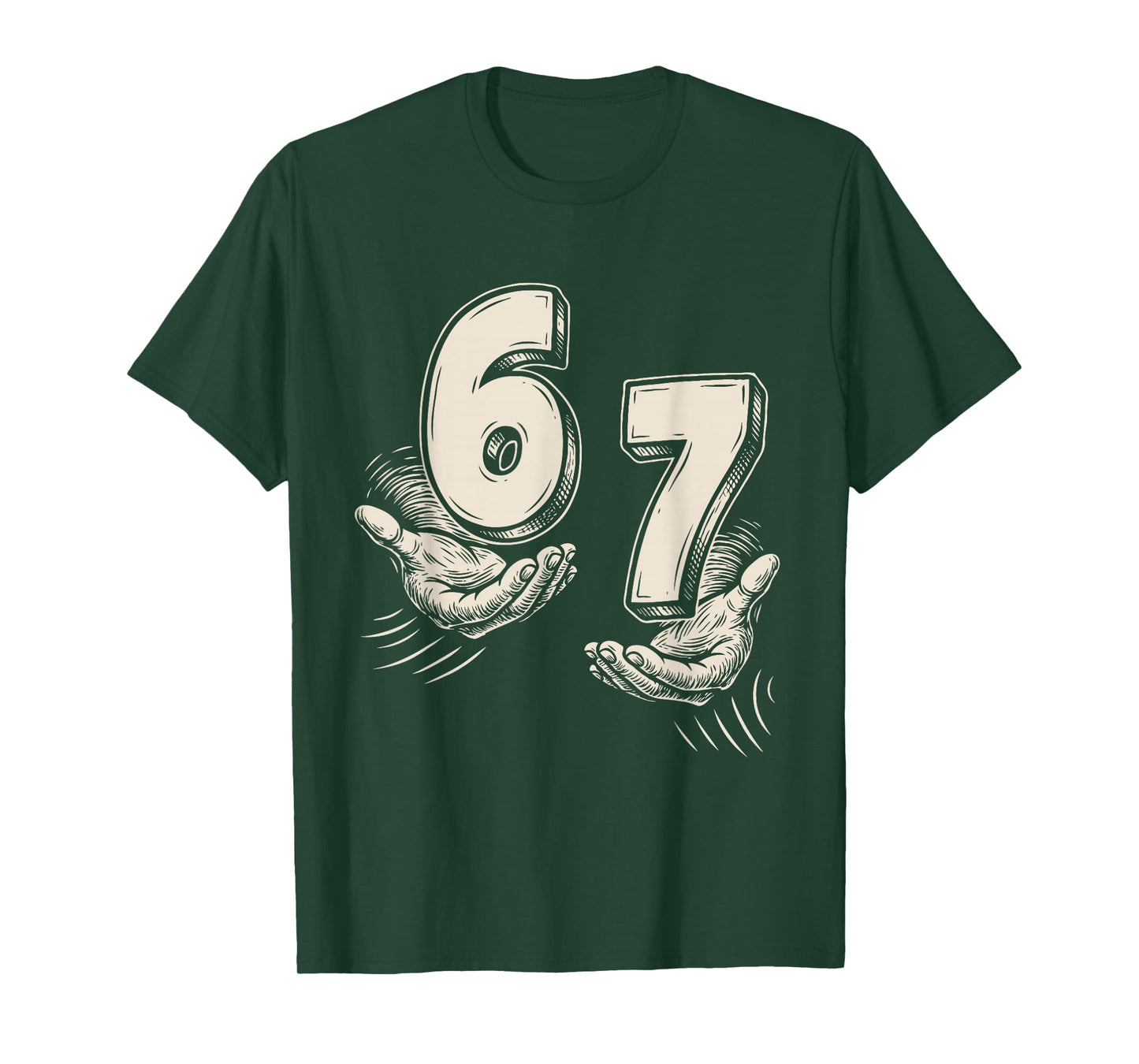 67 Meme Hands Six Seven 6 7 Teens Boys Kids 6-7 Funny T-Shirt