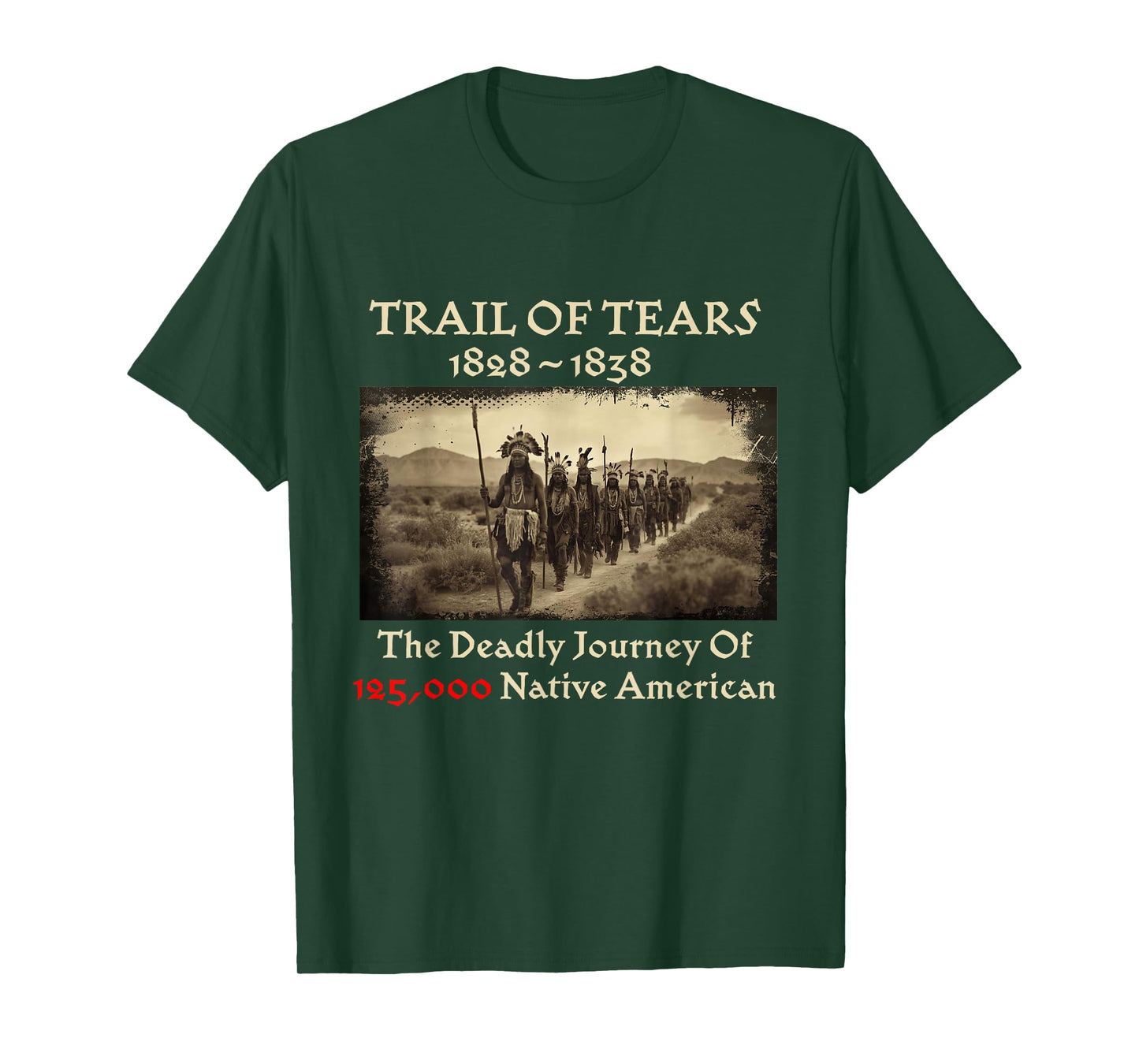 Trail of Tears The Deadly Journey of Native American Day T-Shirt