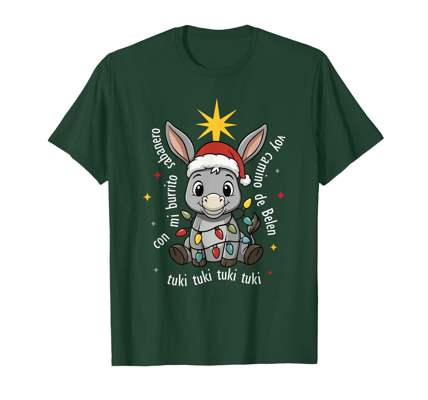 Con Mi Burrito Sabanero Mexican Tuki Tuki Donkey Latino Xmas T-Shirt