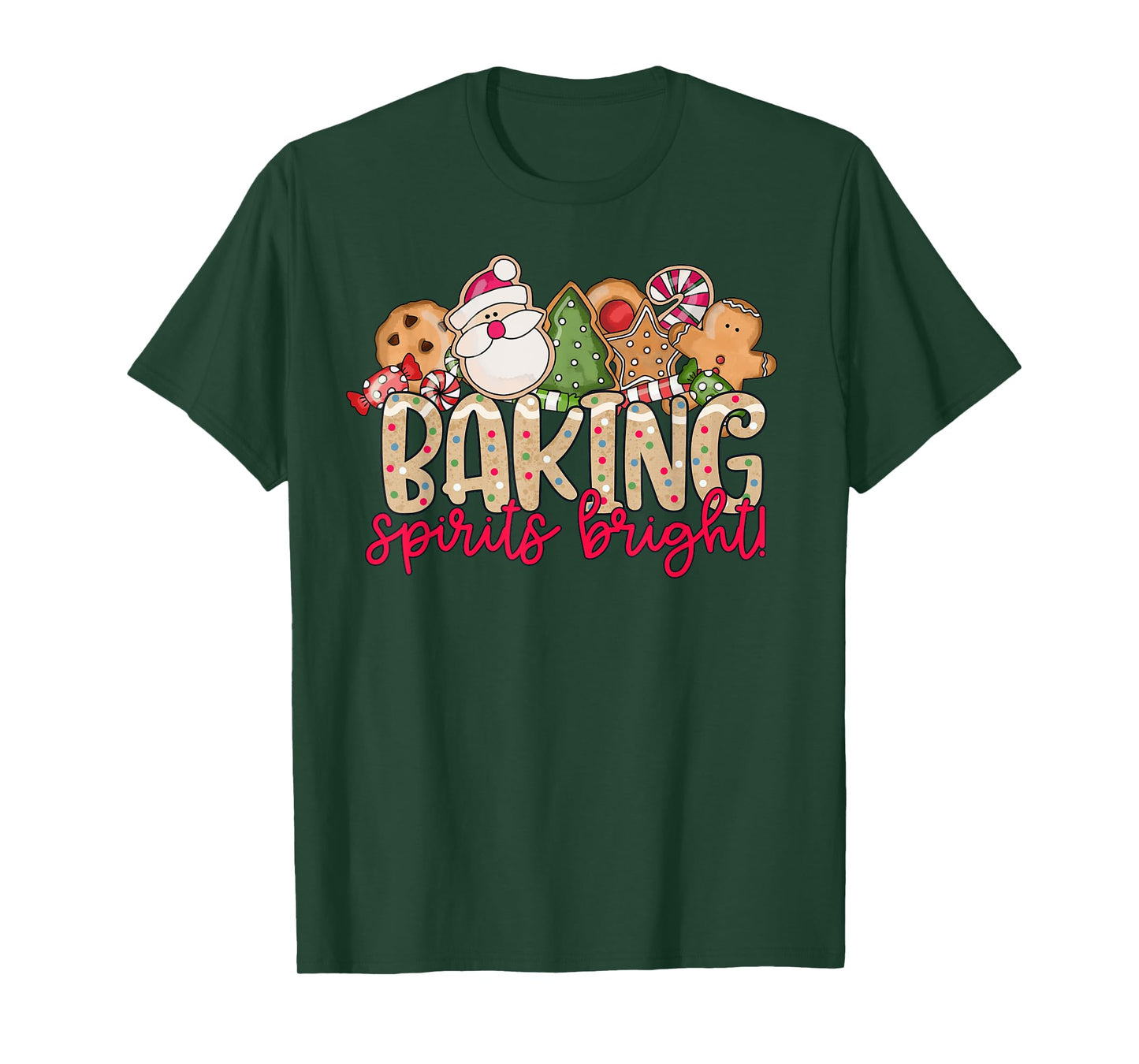 Baking Spirits Bright Christmas Baker Holiday Baking Team T-Shirt