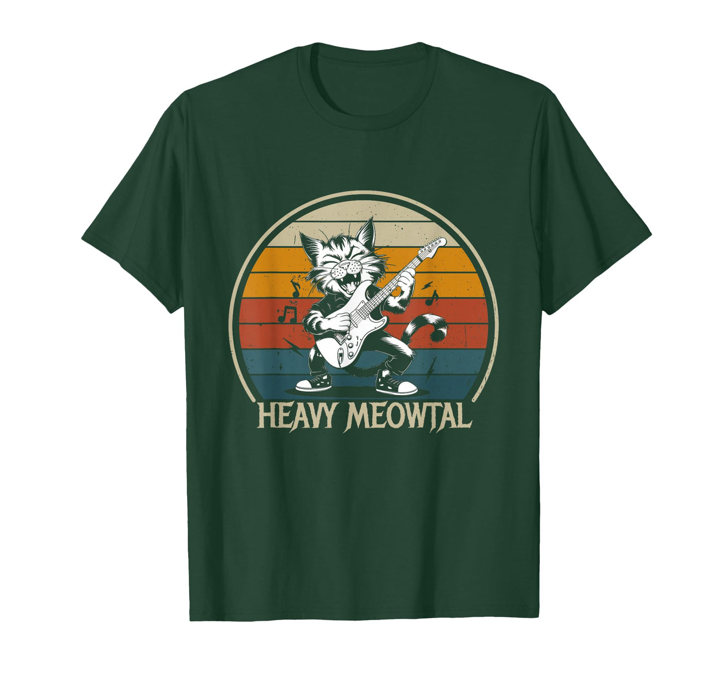 Funny Cat Guitar Shirt - Jamming Rock Cat Playing Guitar T-Shirt