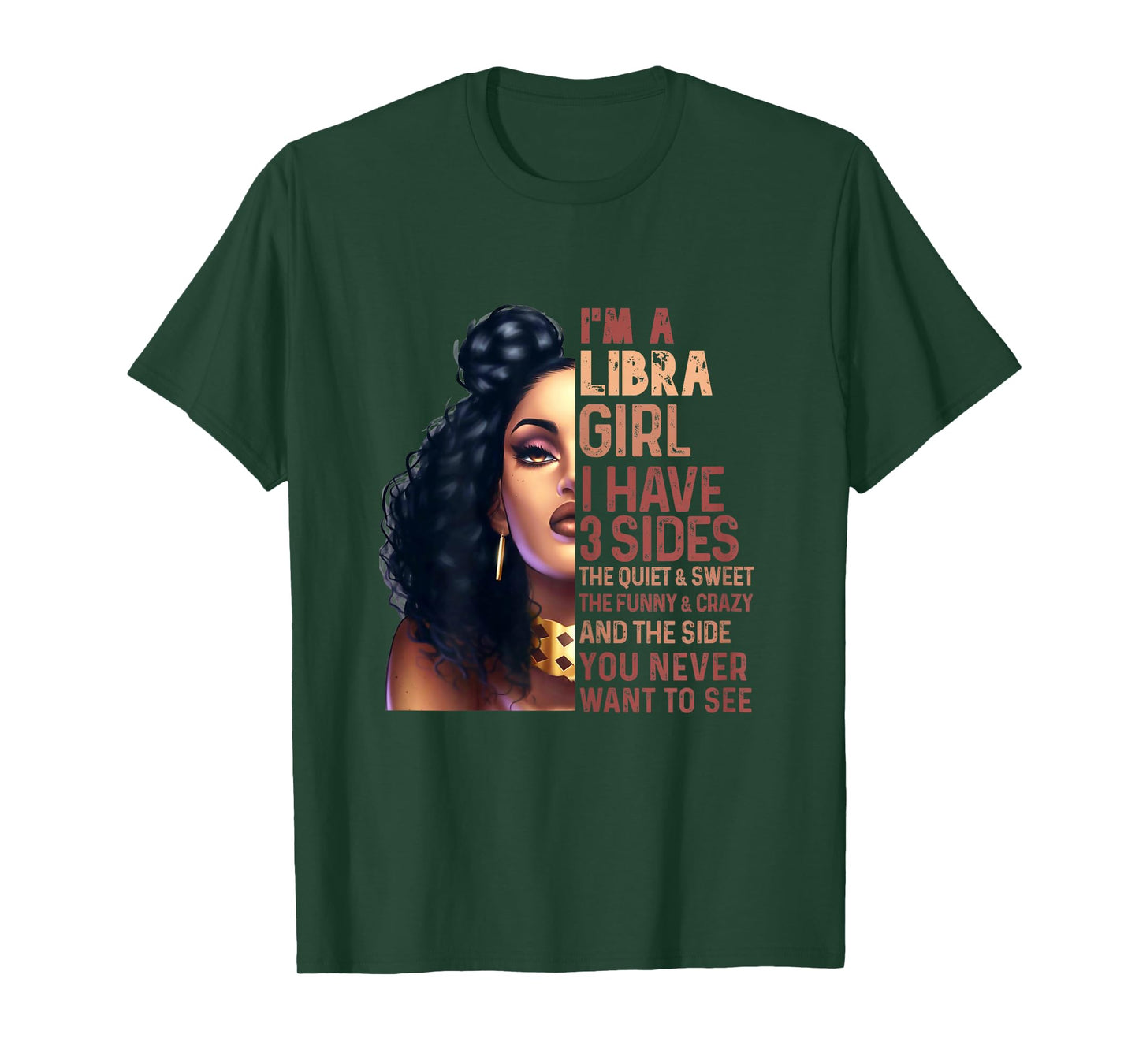 I Have 3 Side Libra Girl Quiet Zodiac Astrology Star Sign T-Shirt