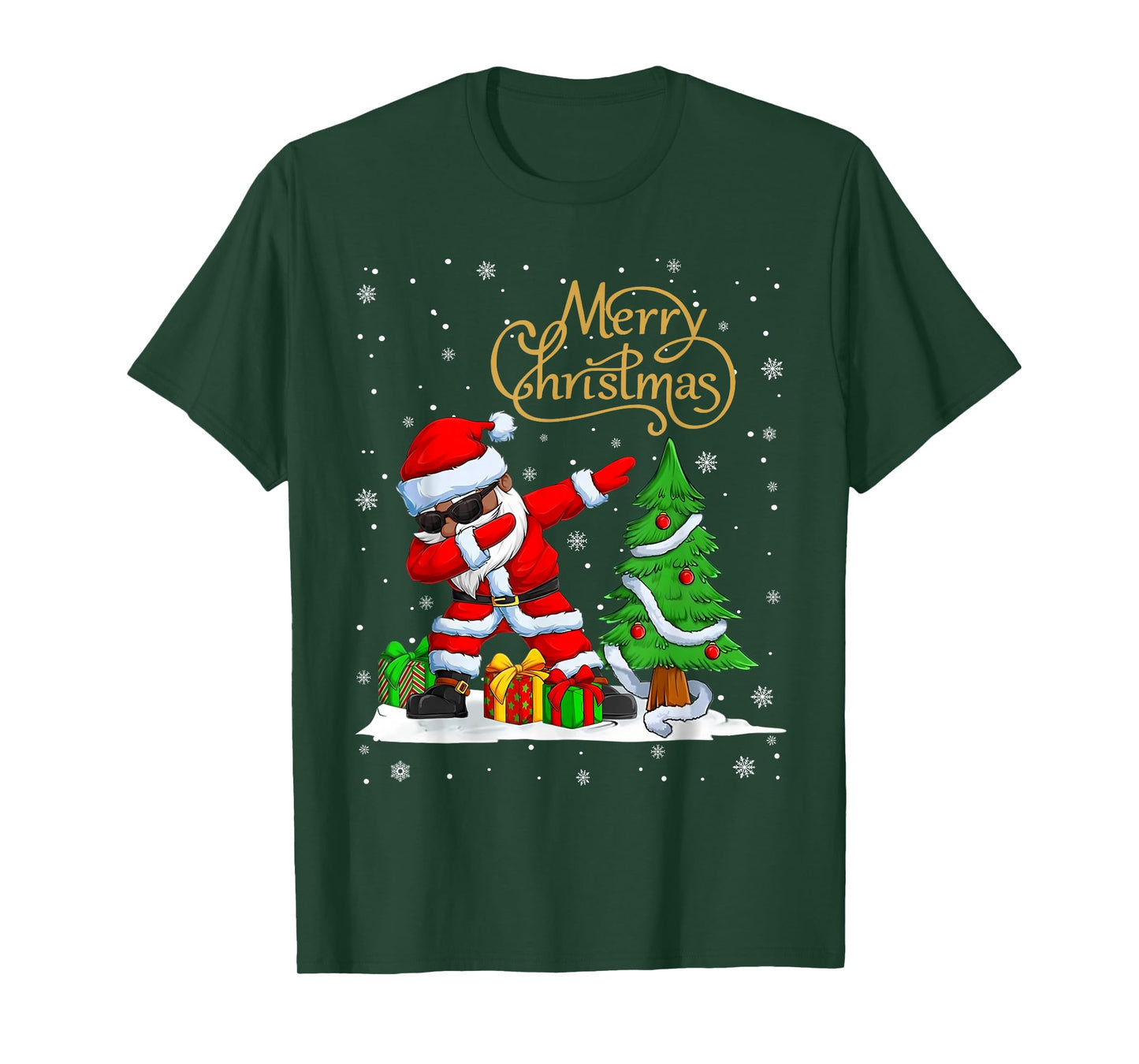 Funny Santa Claus Black Christmas Afro African American Xmas T-Shirt