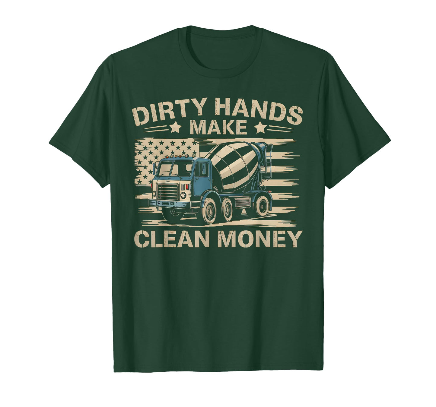 My Hands May Be Dirty My Money Clean American Flag Concrete T-Shirt