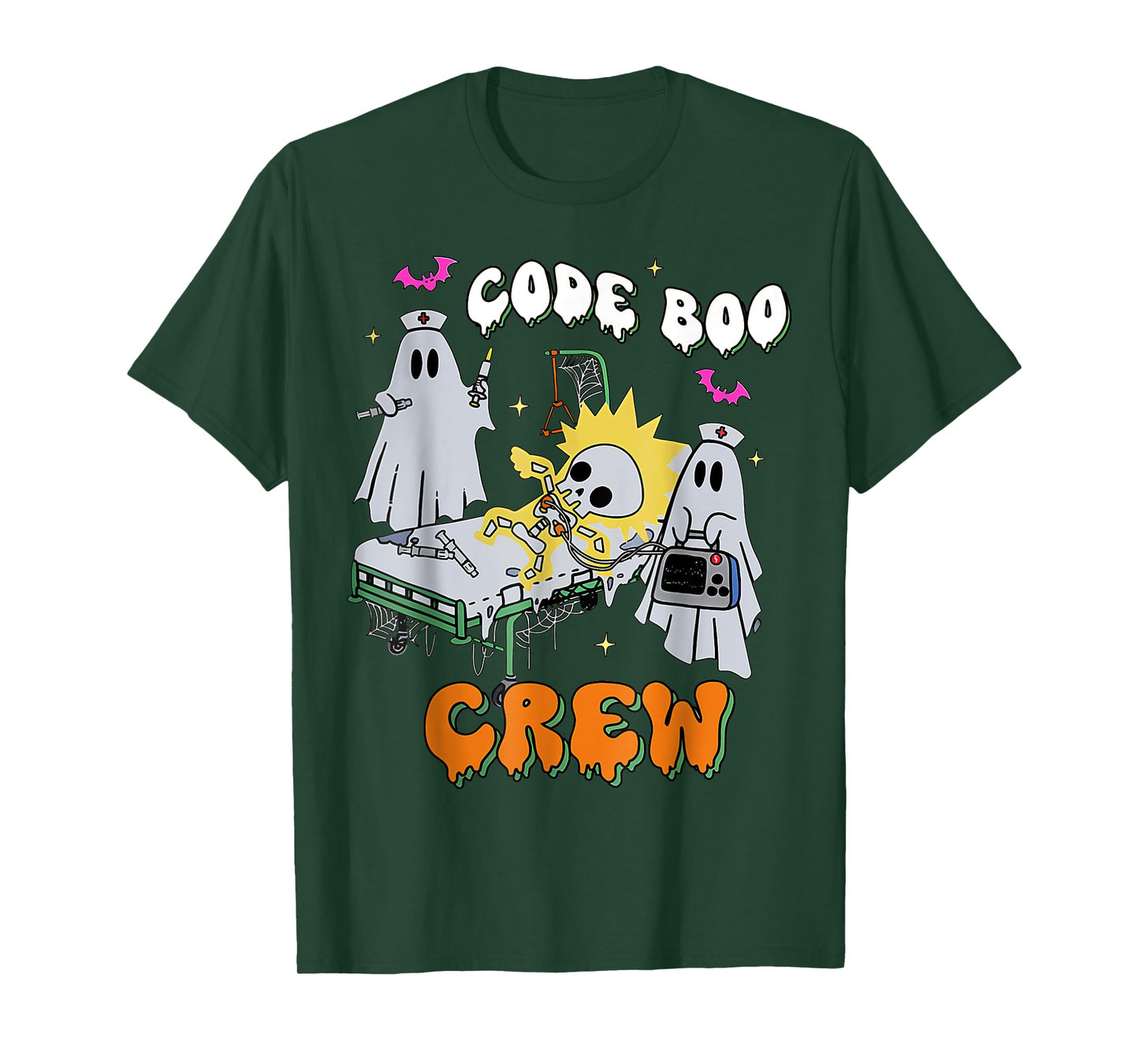 Code Boo Crew Funny Ghost Nurse Halloween Costume Nursing T-Shirt