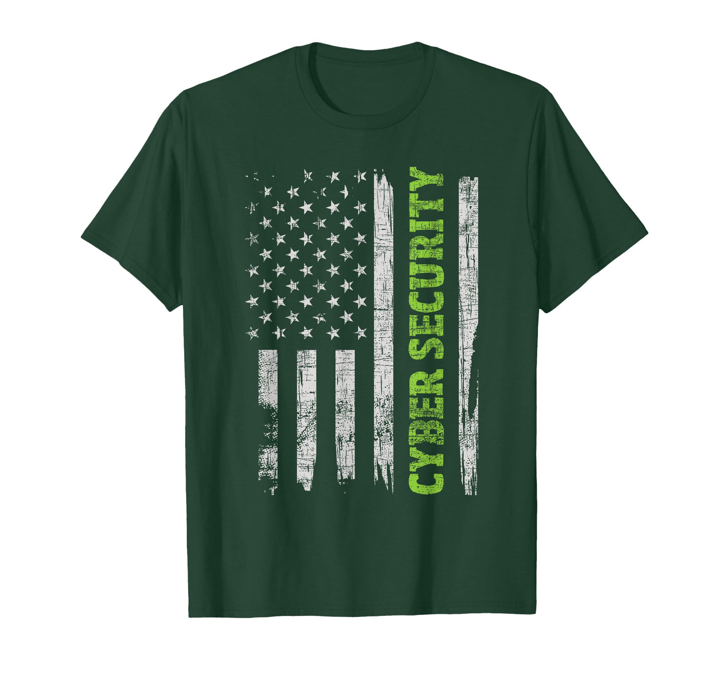 Cybersecurity - USA Flag Computer Engineer Programmer Hacker T-Shirt