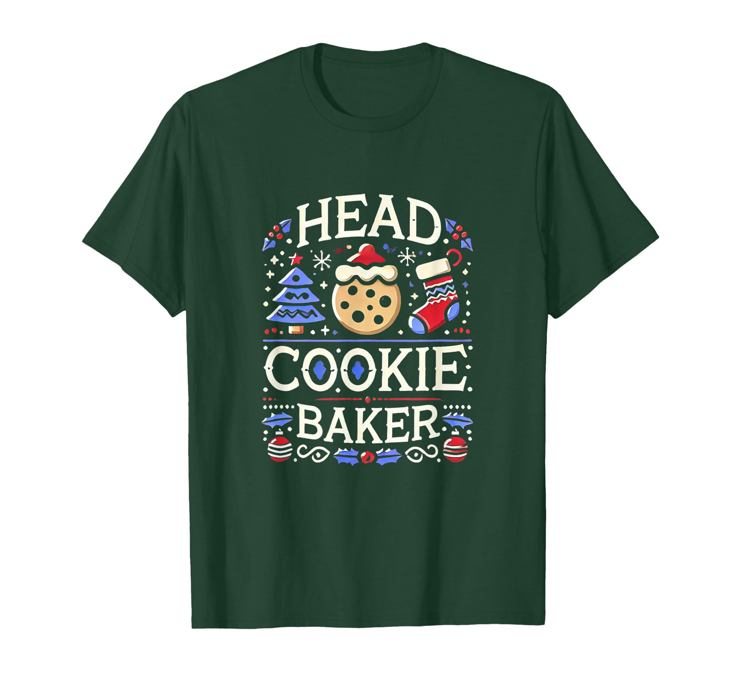 Christmas Head Cookie Baker Xmas Cookie Baking T-Shirt