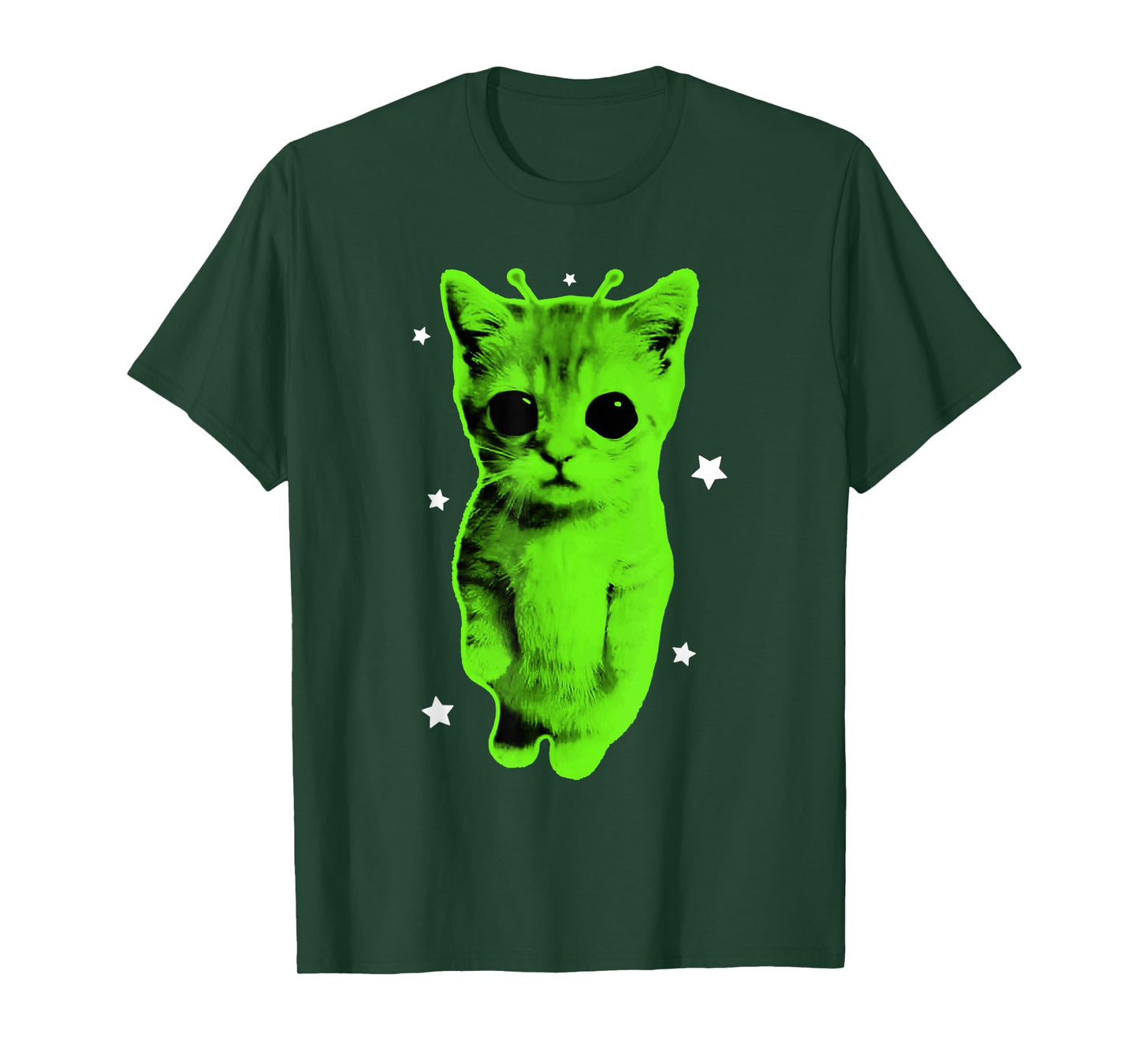 Alien Cat Meme UFO Vintage Graphic Y2K Funny Silly Cat T-Shirt
