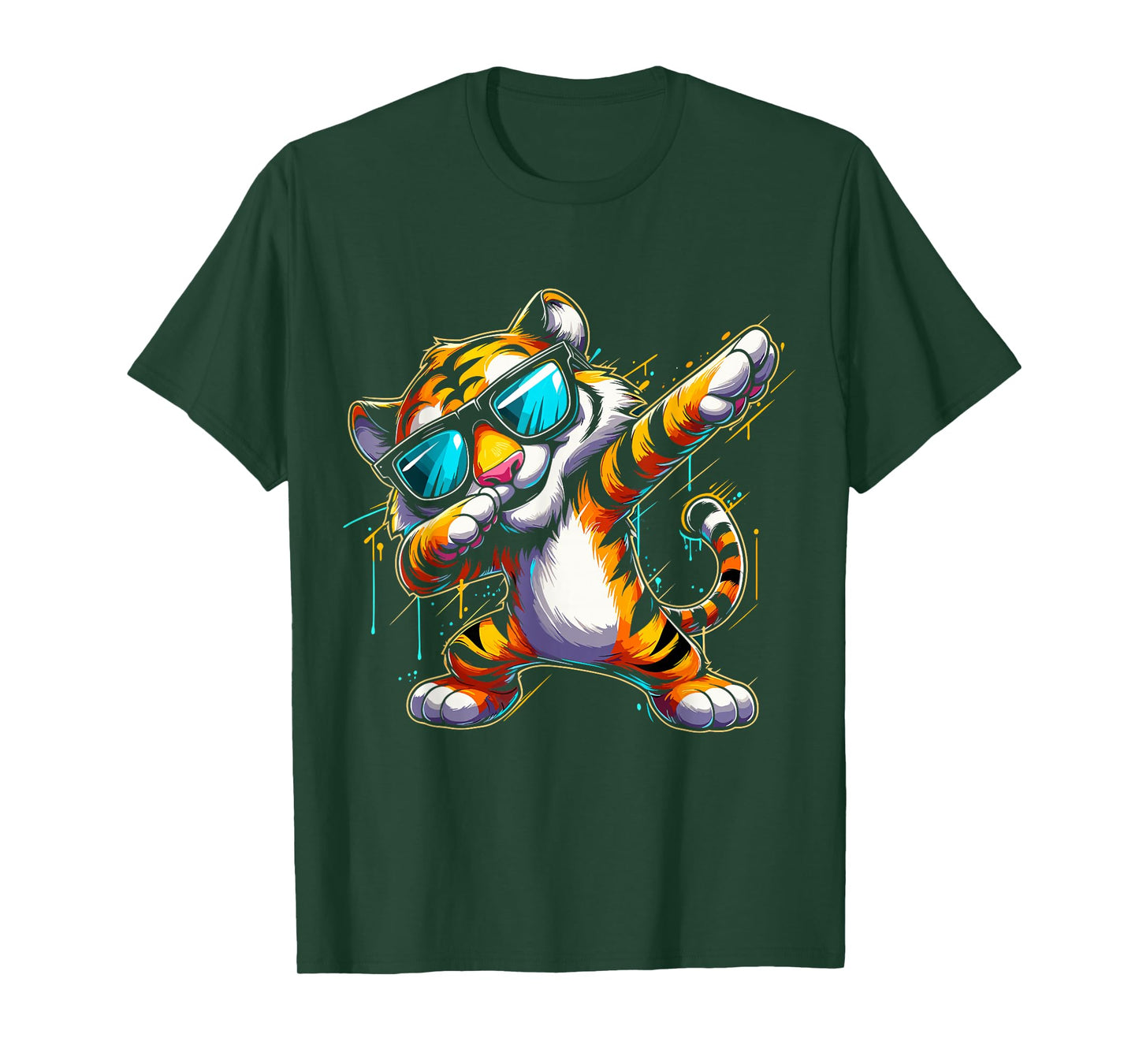 Dabbing Tiger With Sunglasses Cool Dabbing Tiger T-Shirt