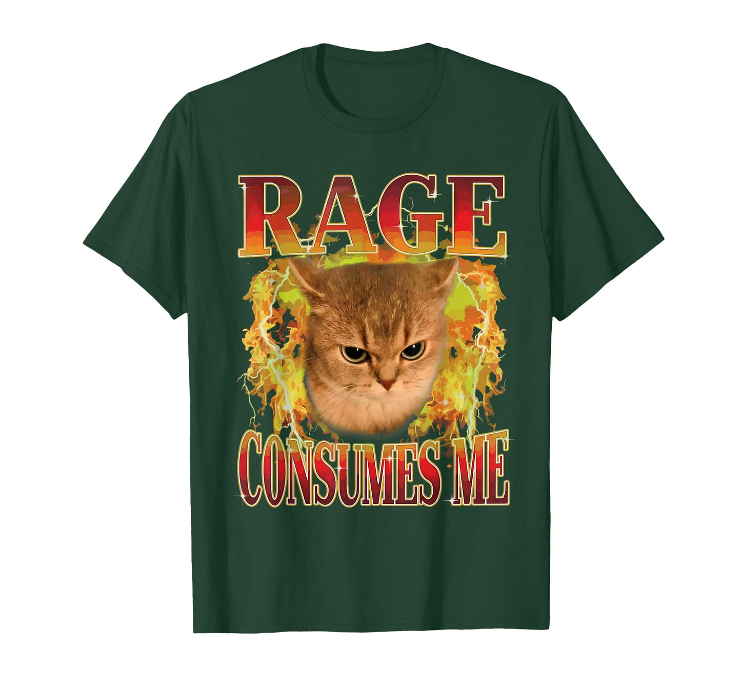 Cat Rage is Consuming Me Funny Angry Meme Cats Humor T-Shirt