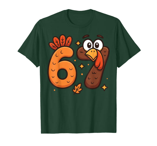 6 7 Turkey Six Seven Meme 67 Funny Thanksgiving Boy Girl Kid T-Shirt