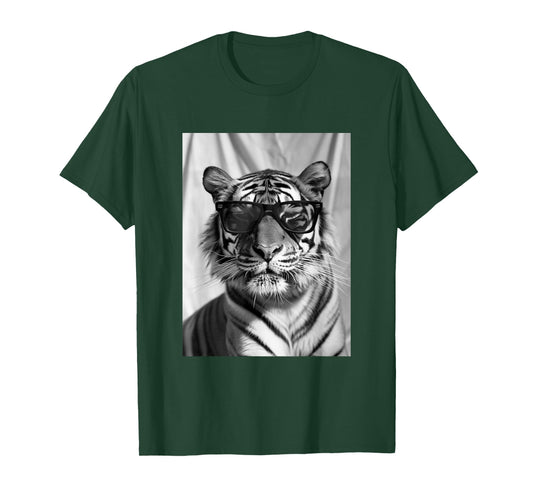 Cute Tiger with Sunglasses Jungle Animal Photo Booth T-Shirt