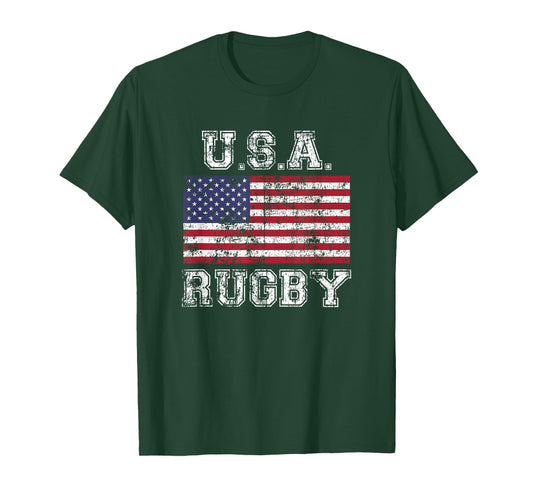 USA Rugby Shirt for Men Women Kids American Flag Shirt T-Shirt