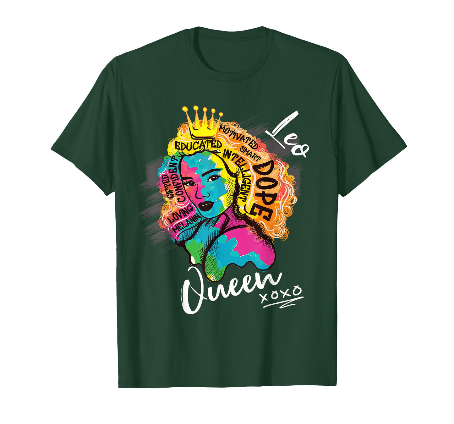 Leo Queen Zodiac Sign With Dope Melanin Women T-Shirt