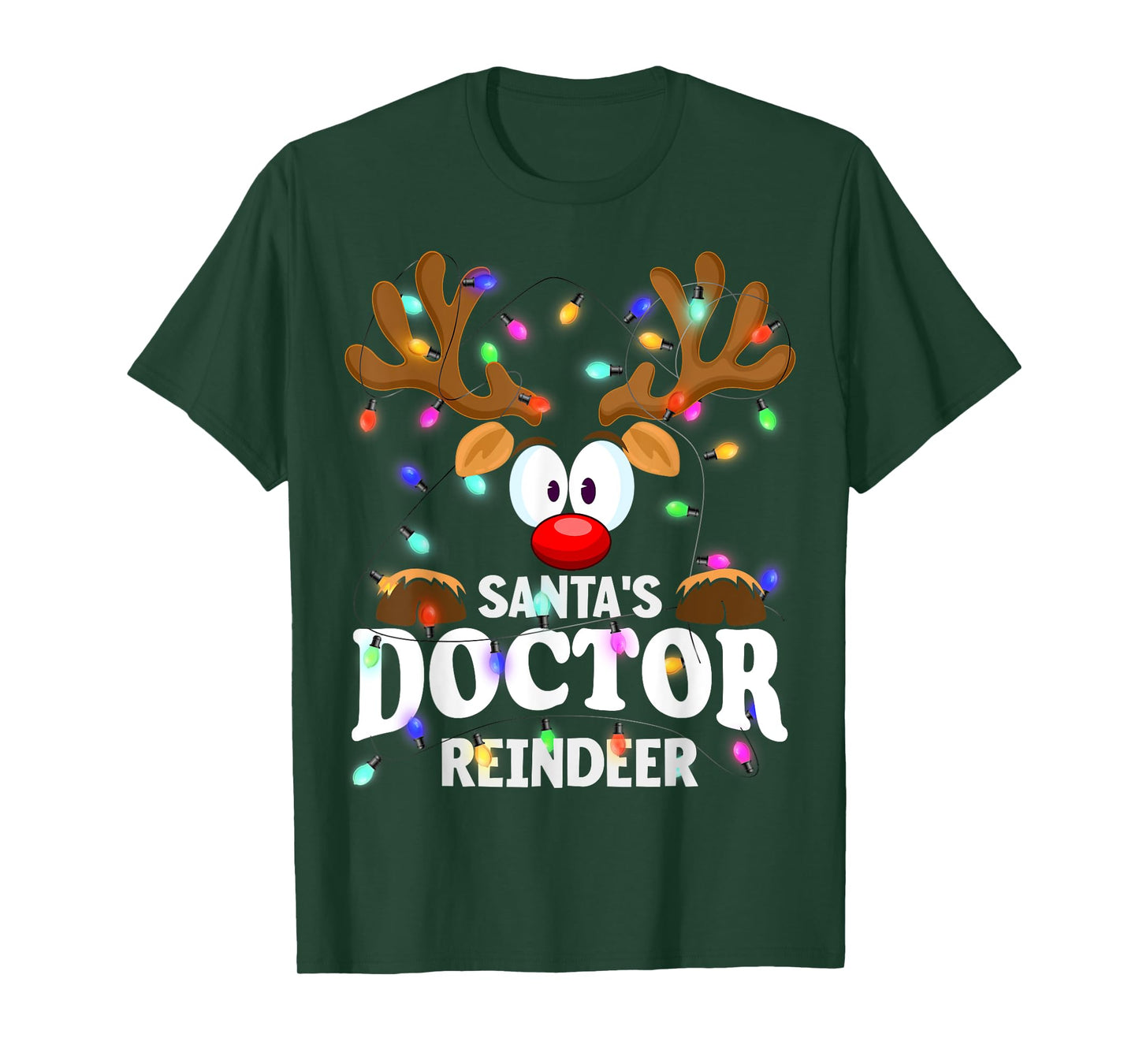 Christmas Men Women Santa's Doctor Reindeer T-Shirt