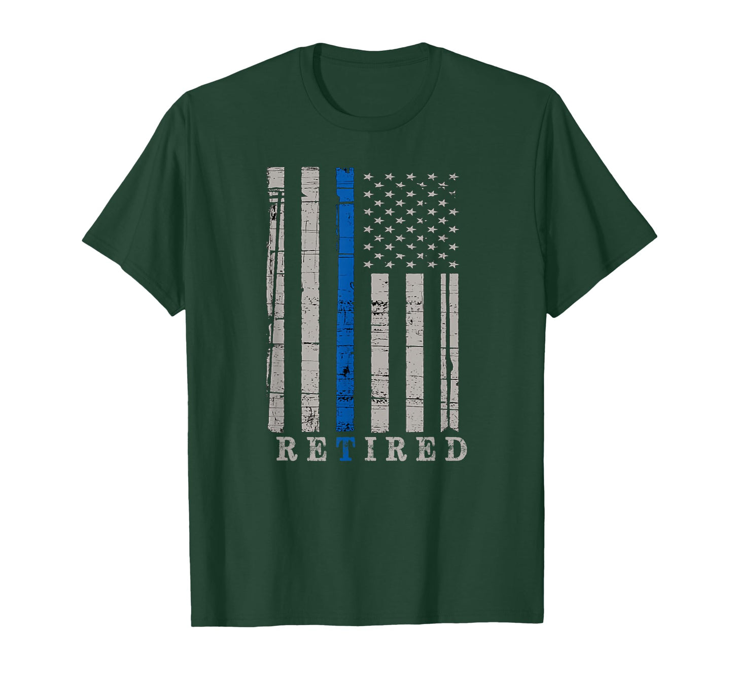 Retired Police Officer Thin Blue Line Flag Retirement T-Shirt