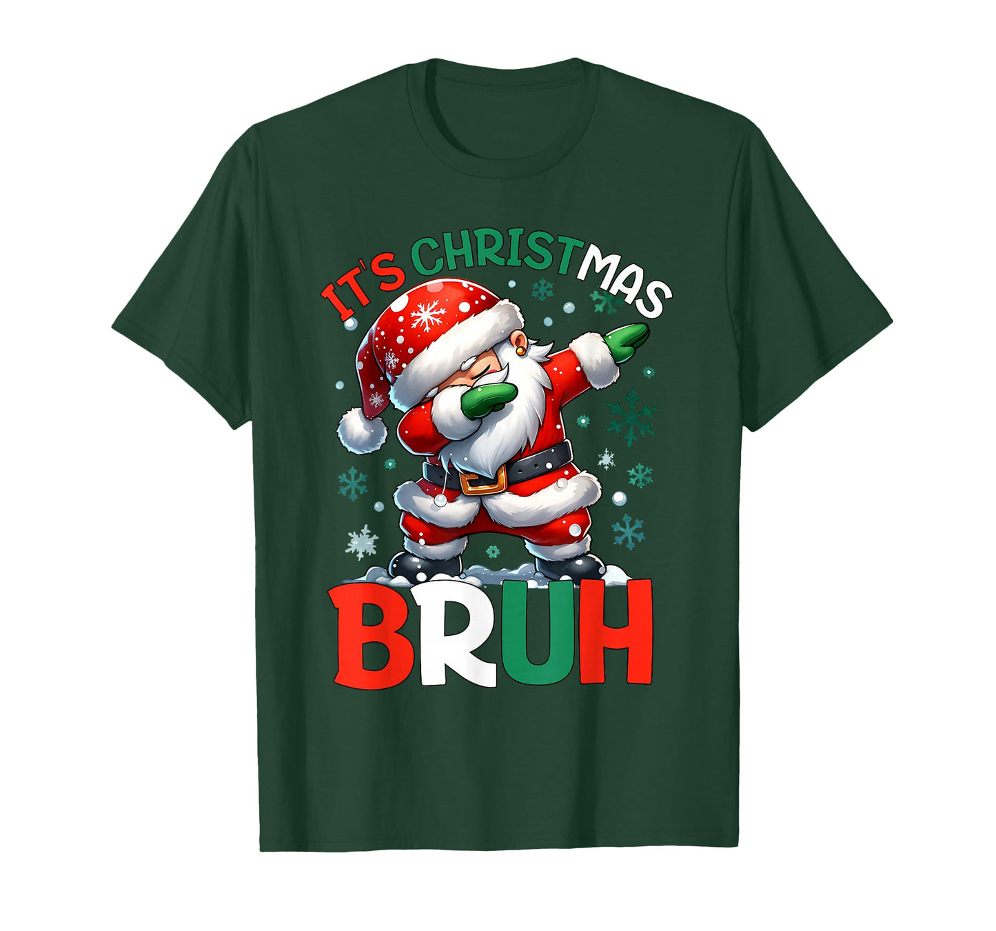 Bruh Dabbing Funny Christmas Holiday Santa Claus Xmas Boys T-Shirt