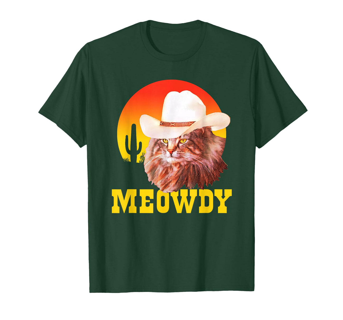 Meowdy! Funny Country Music Cat Cowboy Hat Vintage T-Shirt Small