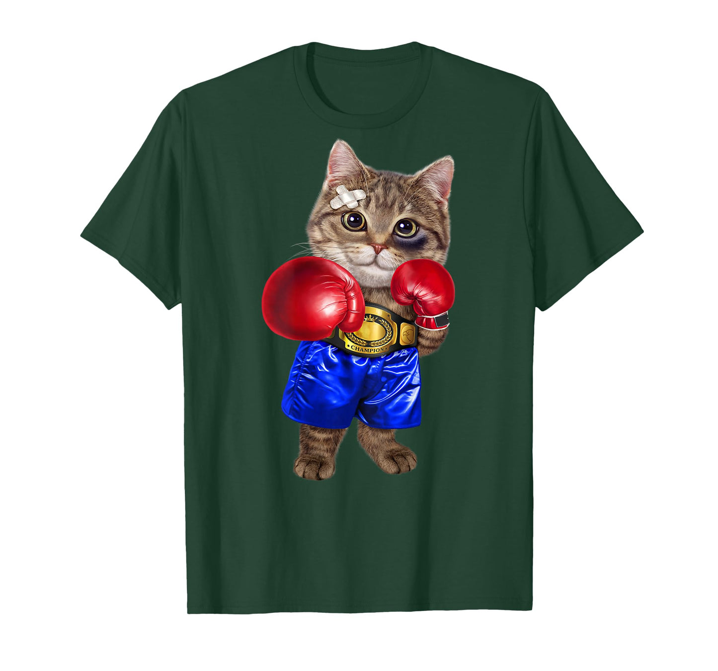 Boxer Tabby Cat Boxing Champion Fighter T-Shirt for Men Women Kids