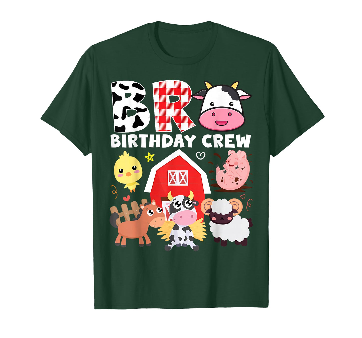 Cow Bro Birthday Crew Farm Theme Animals Kids Birthday Party T-Shirt