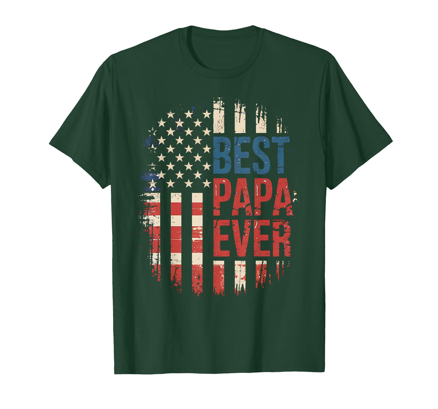 Best Papa Ever with US American Flag T-Shirt