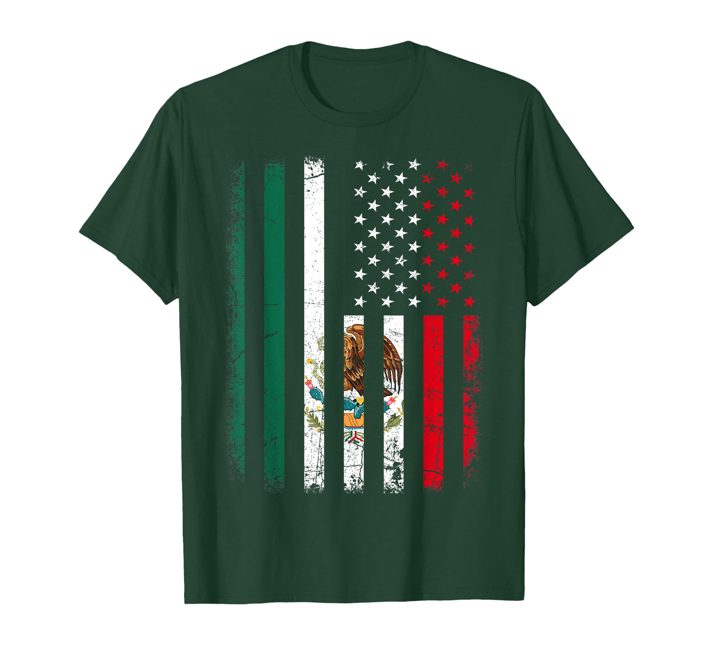 Mexican American Flag Mexican Roots Mexico America T-Shirt Small