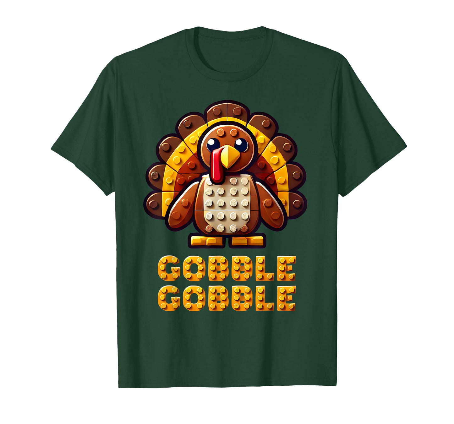 Play Building Blocks Turkey Thanksgiving Builder Boys Kids T-Shirt