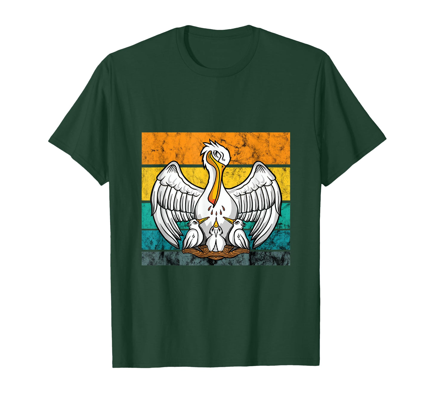 Pelican Bird Vintage Retro Pelican Chick Hatch Tropical Bird T-Shirt