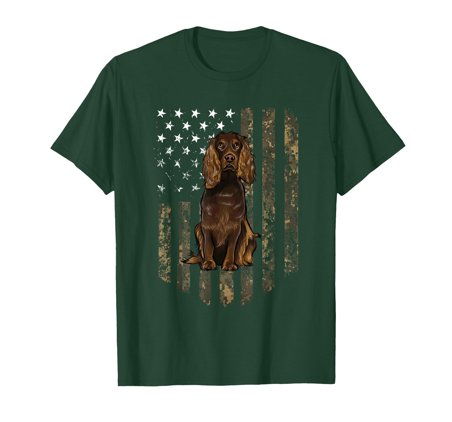 Camo American Flag Boykin Spaniel 4th of July USA T-Shirt