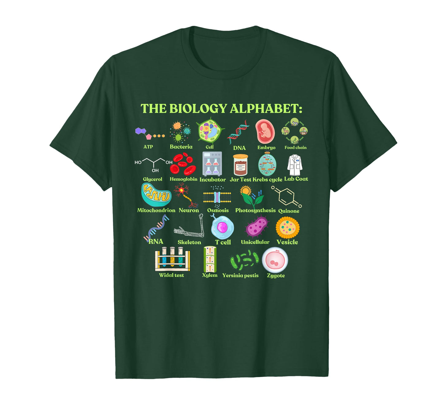 The Biology Alphabet, Cool Science and Biology T-Shirt