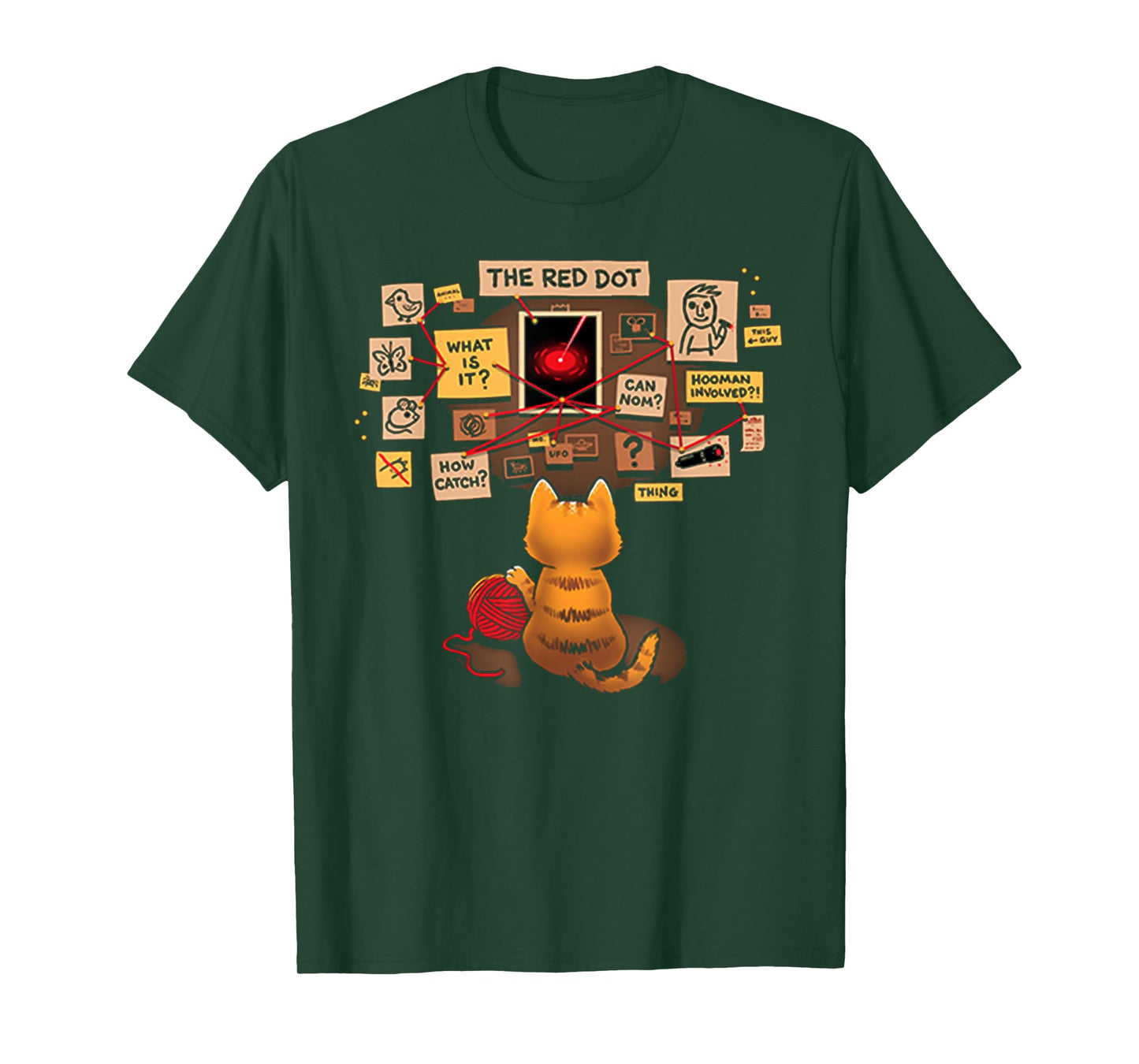 funny cat red dot therory kitten T-Shirt