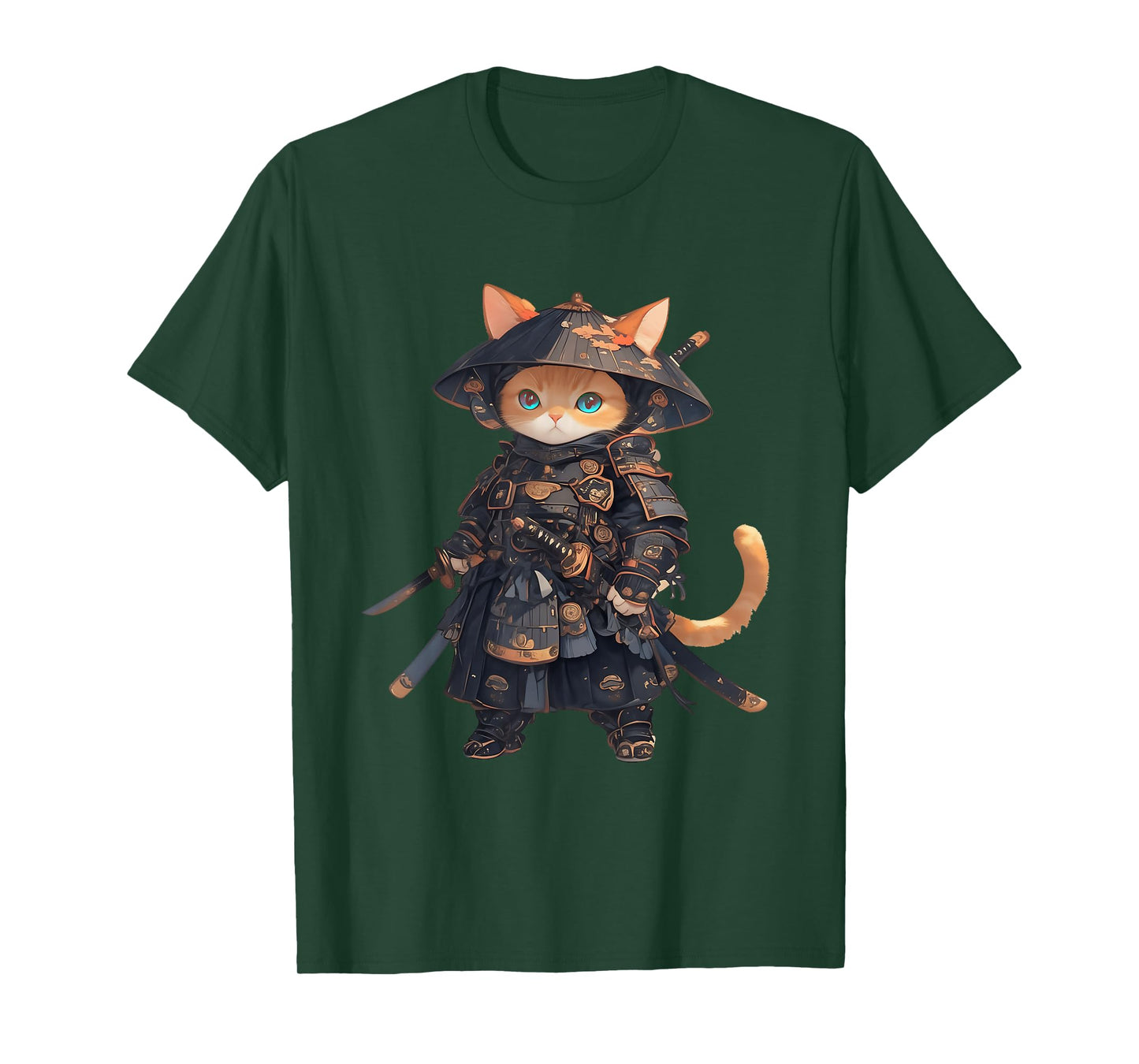 Japanese Samurai Cat Kawaii Ninja Cat Neko T-Shirt