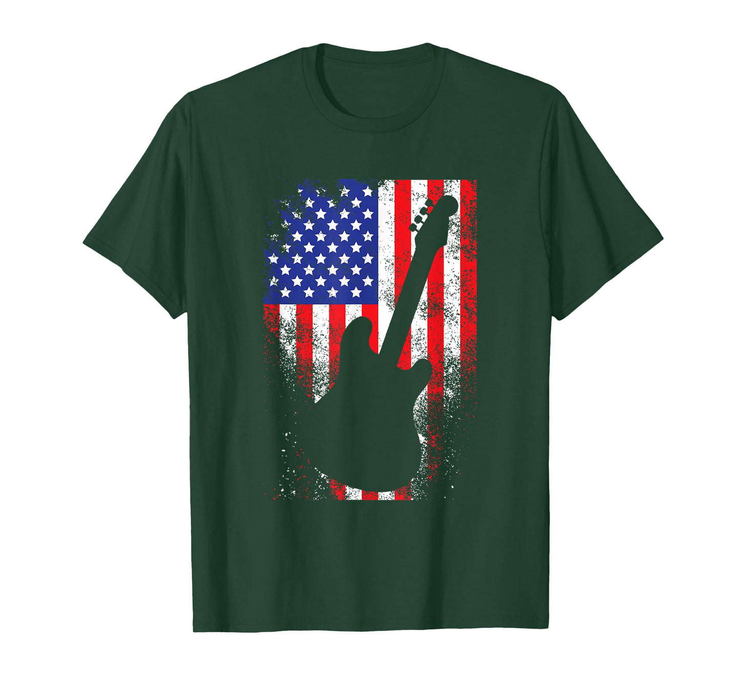 Guitar Vintage USA Flag Rock 4th Of July Funny Gift T-Shirt