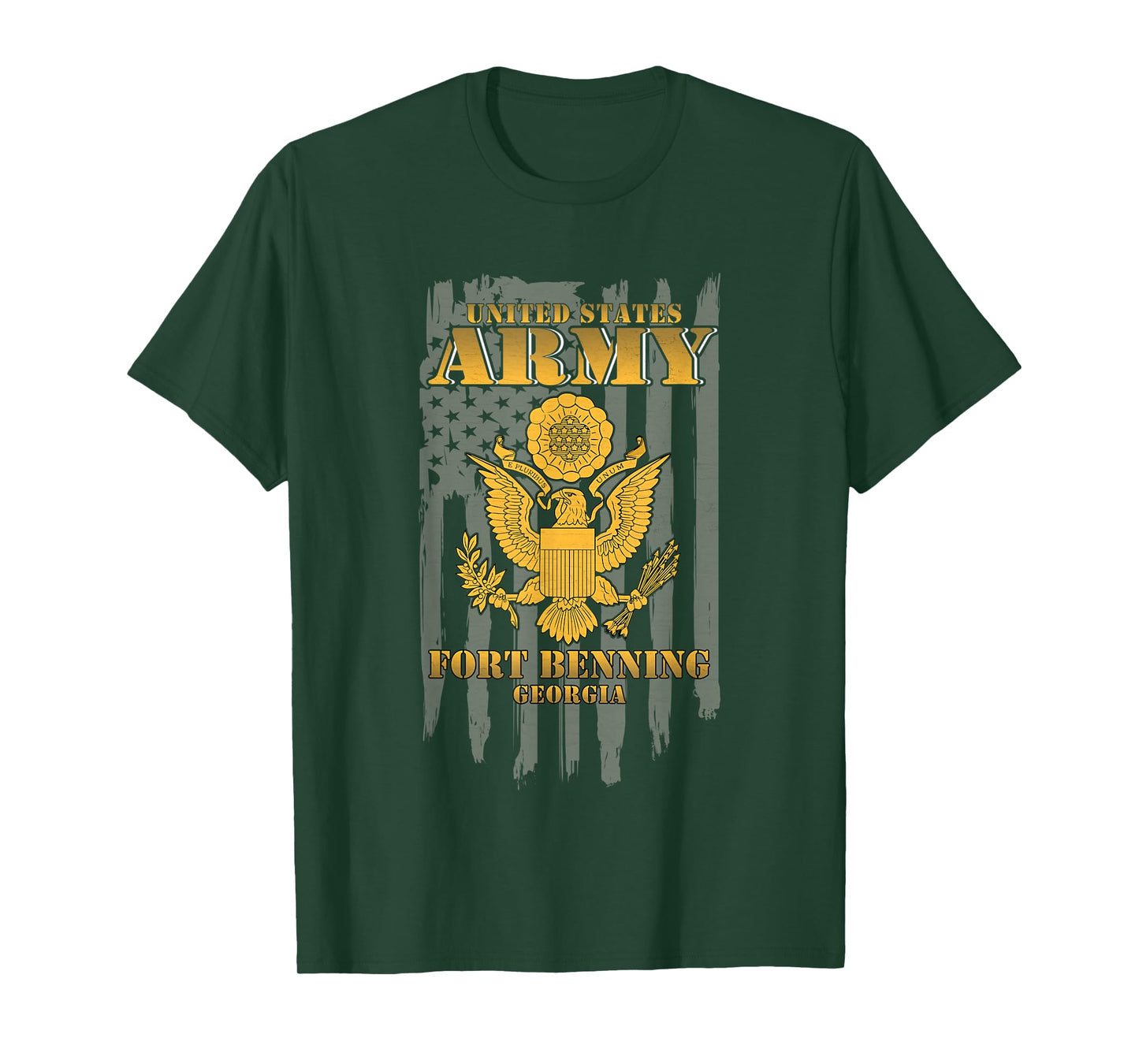 Fort Benning Georgia Ga US Army American Flag Vintage Gift Women Men T-Shirt