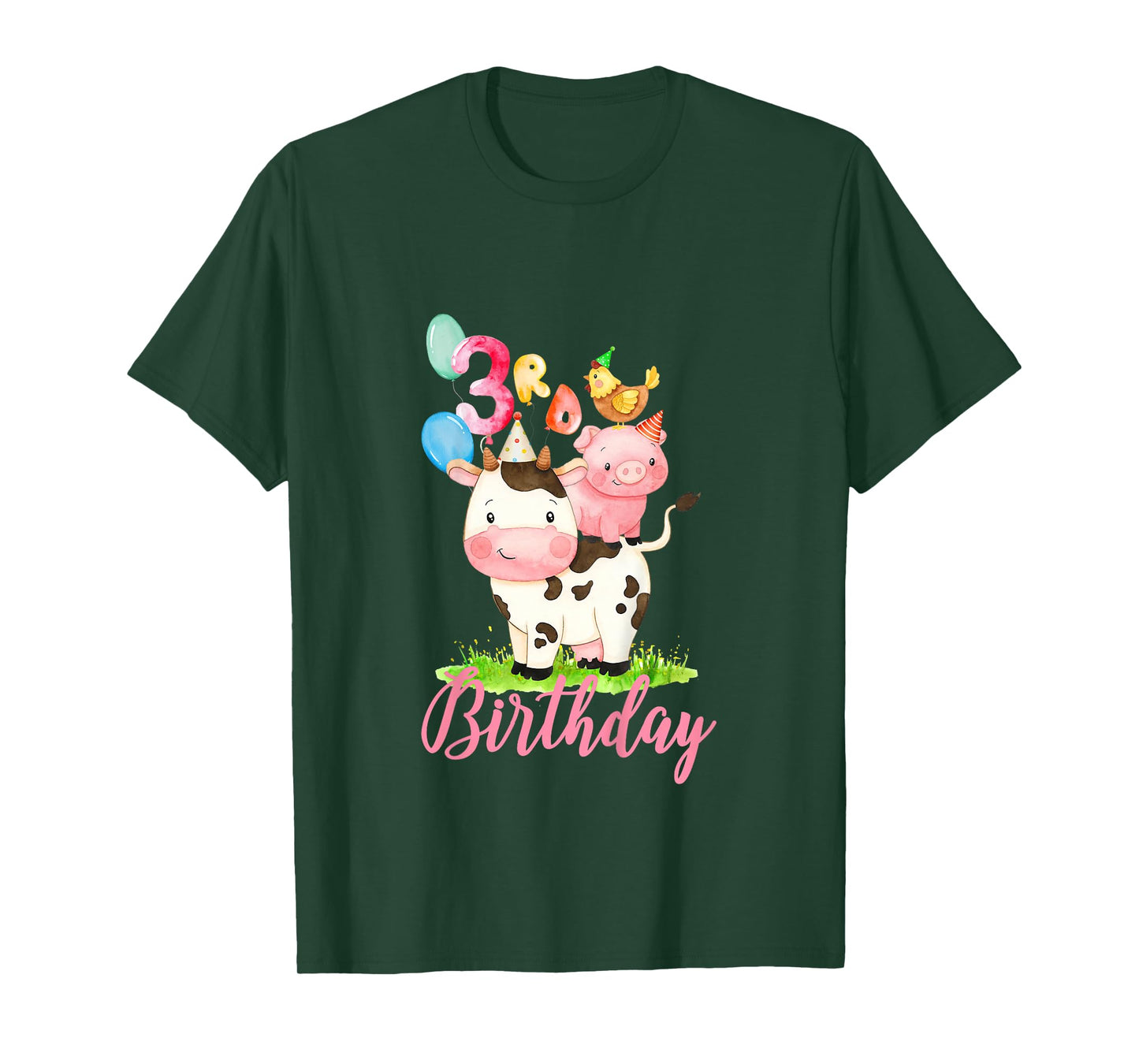 3 years Old Girl Farm Animals It's My 3rd Birthday T-Shirt