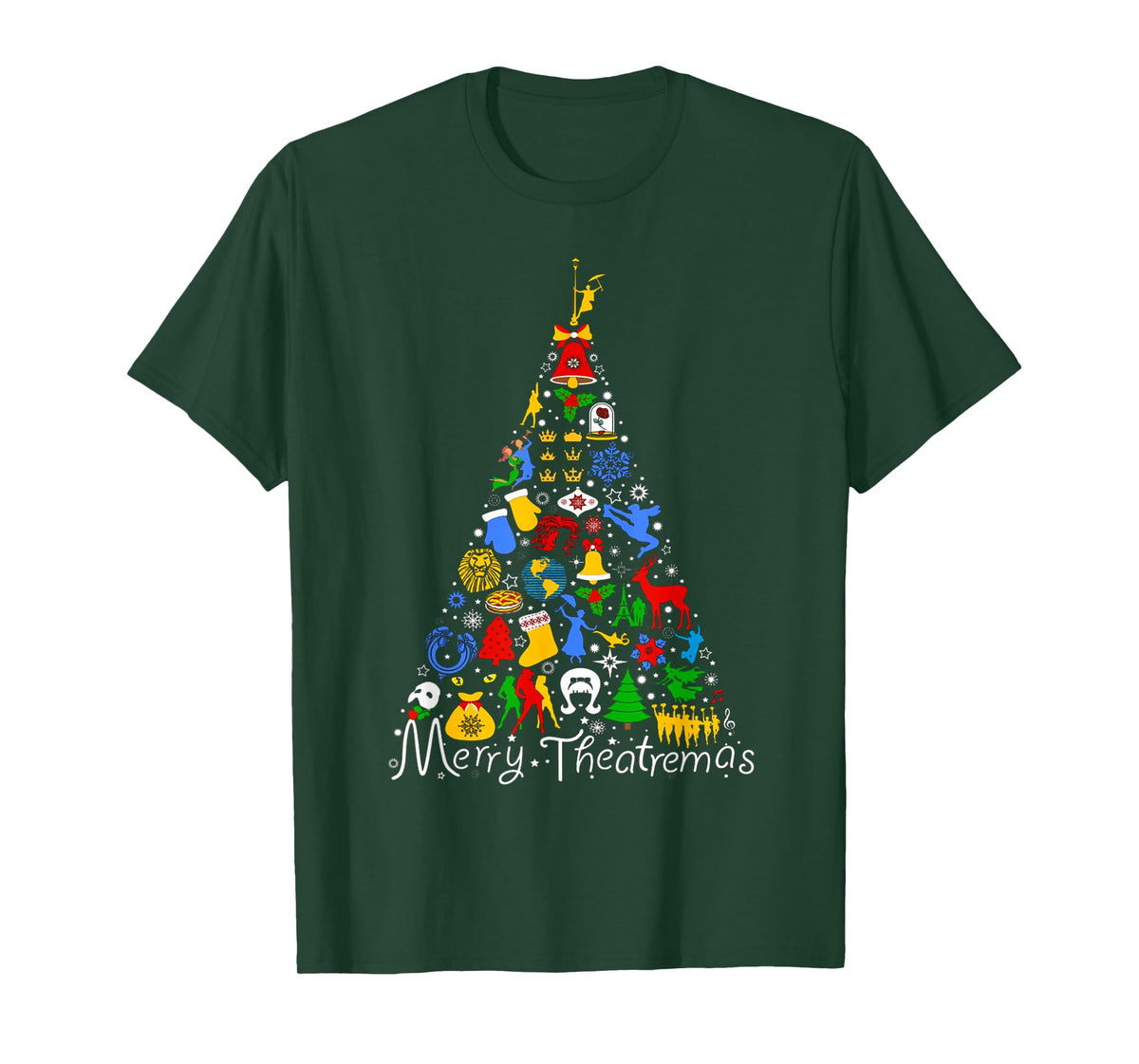Merry Theatremas Broadway Theater Musical Christmas Tree T-Shirt