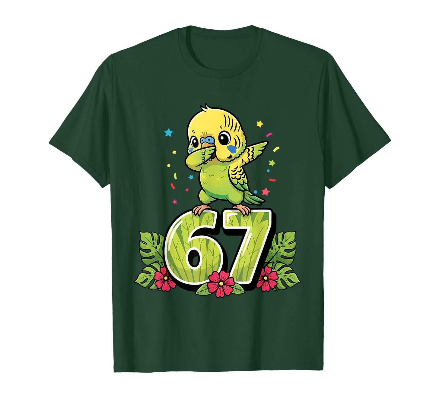 Six Seven Meme Dabbing Baby Parakeet 67 Funny Gen Z Apha T-Shirt