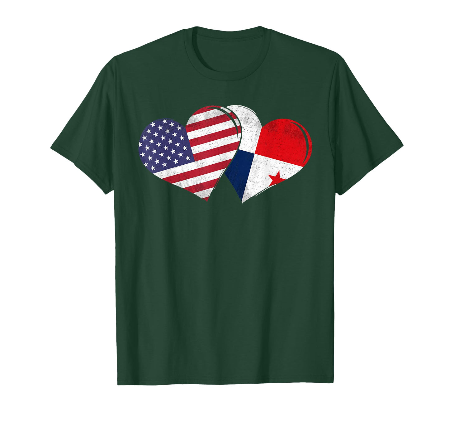 Vintage Panama - American Flag Heart For Panamanian T-Shirt