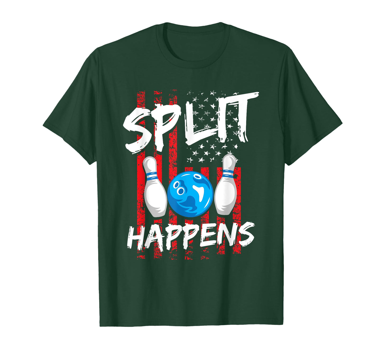 Split Happens - Bowler Men Funny Bowling T-Shirt