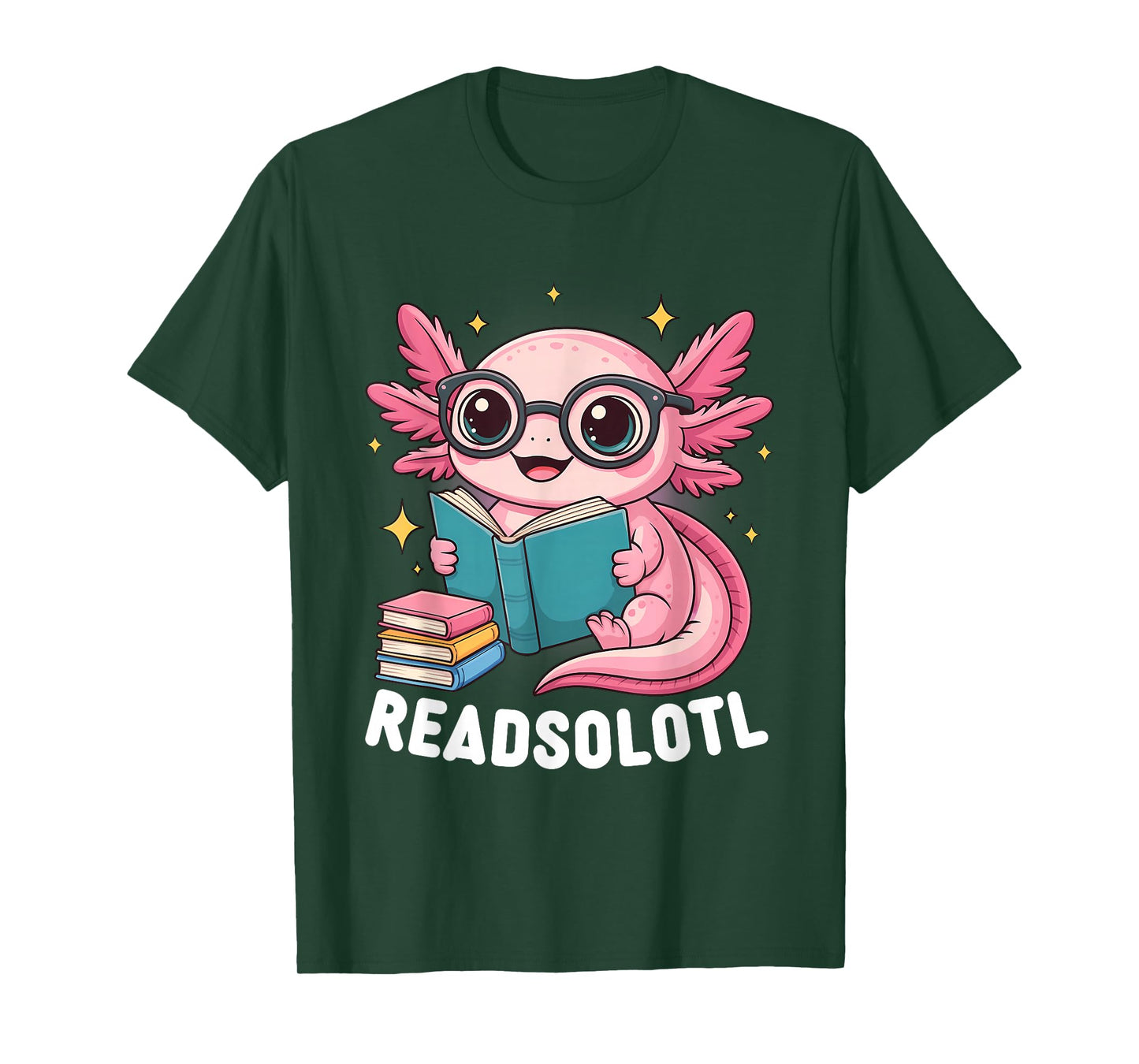 Readsolotl Kawaii Axolotl Funny Reading Book Lover T-Shirt