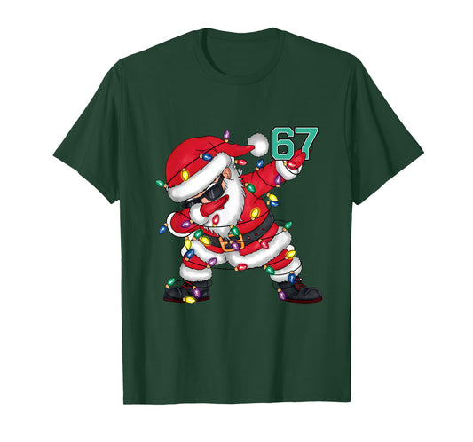 67 Six Seven Meme Brainrot Funny Dabbing Santa Claus Costume T-Shirt