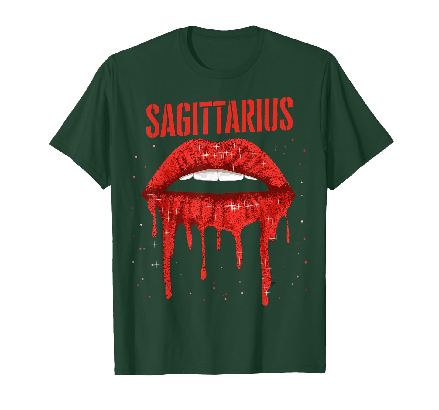 Sagittarius Red Lips Zodiac Sign December Birthday Horoscope T-Shirt
