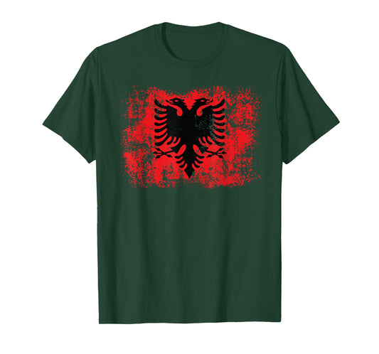 Albanian Flag Retro Proud Albanian Patriot Albania T-Shirt