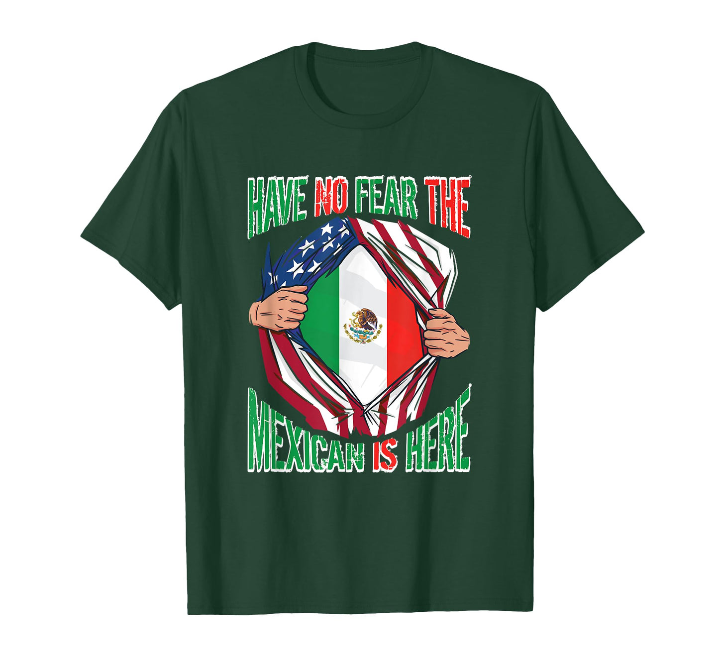 Mexican Pride American Flag Have No Fear The Mexican Is Here T-Shirt