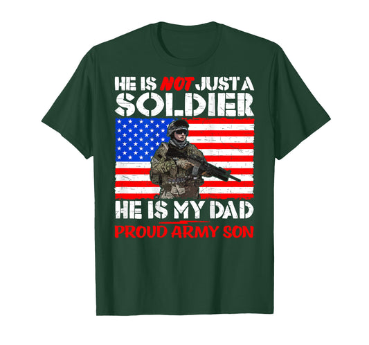 My Dad Is A Soldier Hero Proud Army Son Military Child Gift T-Shirt